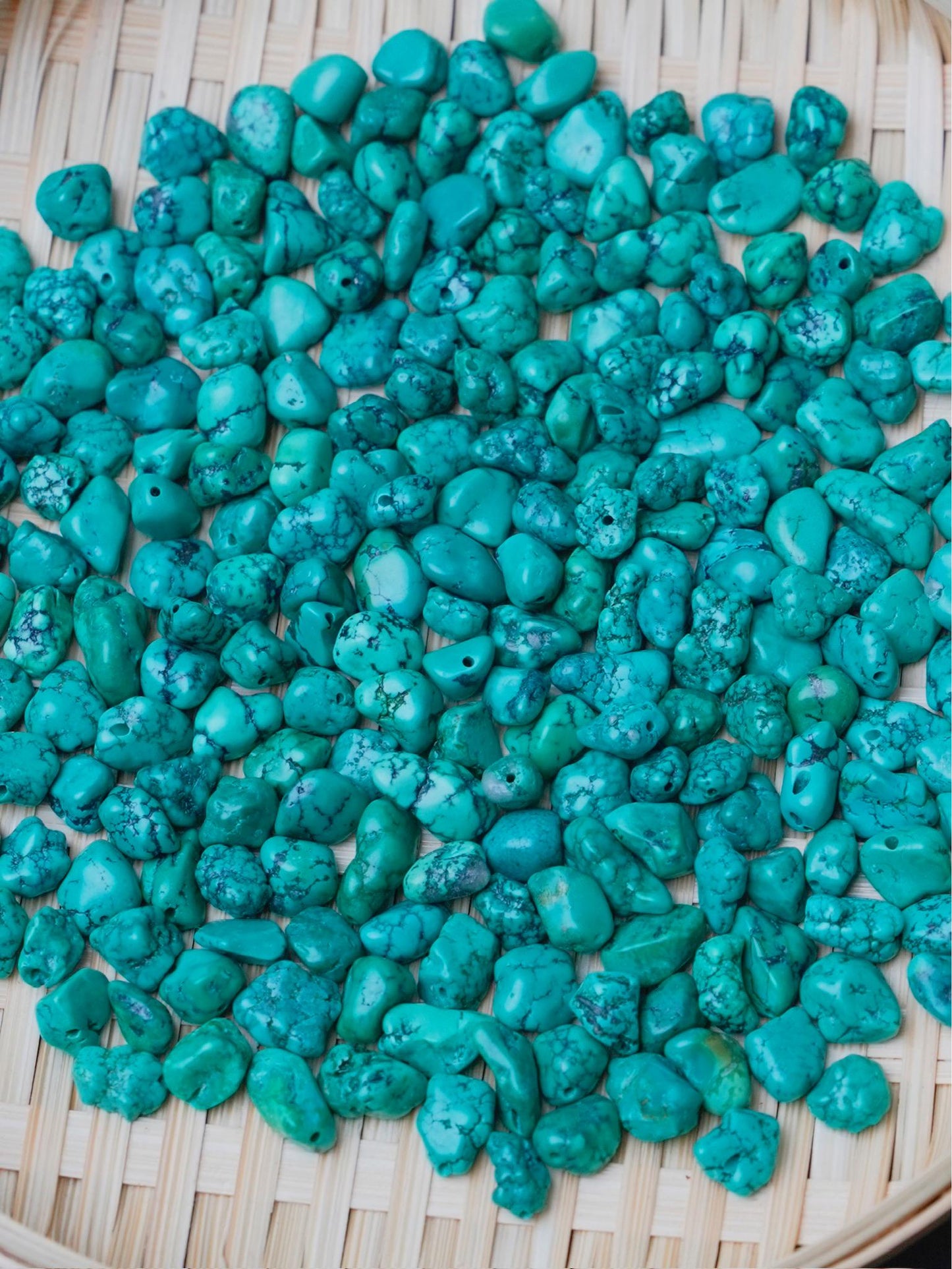 Turquoise Nugget Beads • Natural Blue Green Gemstone Beads • Bulk Beading Supplies for Jewelry Making • DIY Craft & Healing Crystals
