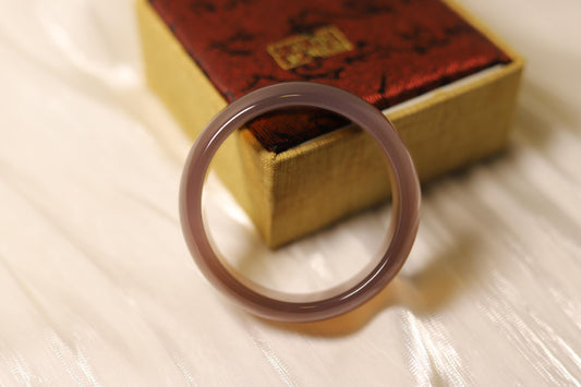 Polished Brown Agate Bangle Bracelet: Gemstone Statement Jewelry