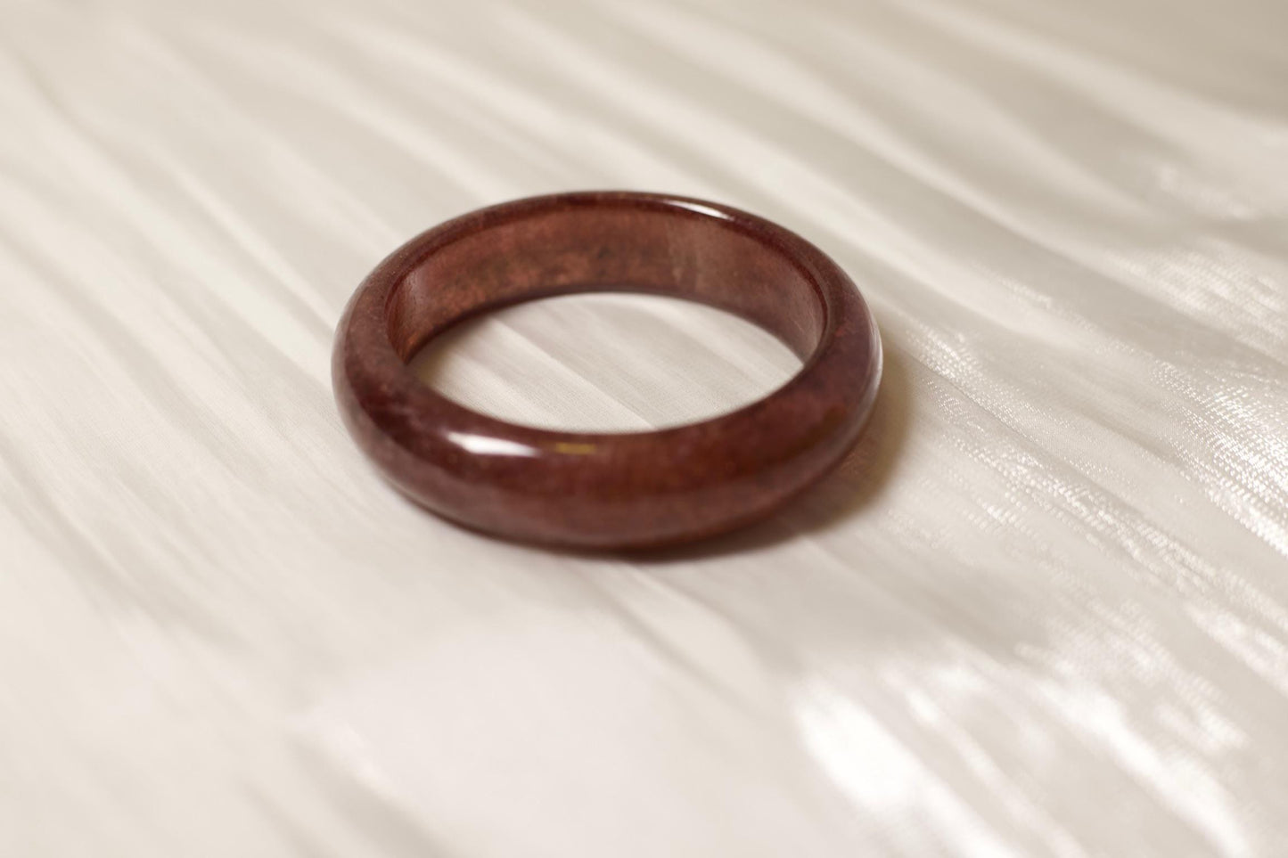 Red-Brown Crystal Bangle Bracelet: Minimalist Gemstone Statement Jewelry