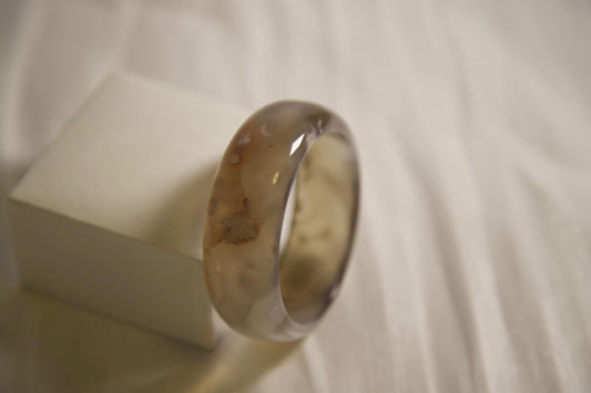 Flower Agate Bangle: Polished Stone Bracelet, Natural Crystal Jewelry