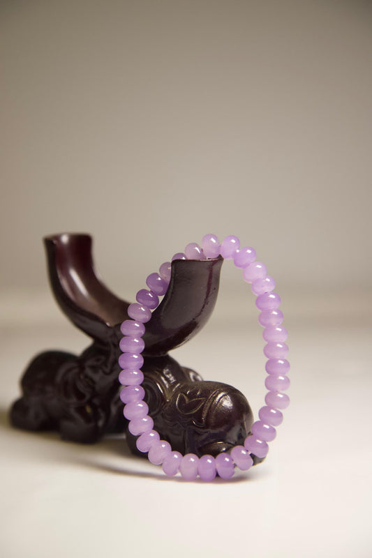 Purple Jade Bracelet • Natural Gemstone Jewelry • Handmade Healing Crystal Beaded Bracelet for Calm, Balance, Spiritual Energy & Gift