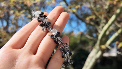 Black Rutilated Quartz Bracelet • Natural Healing Crystal Jewelry • Protection & Energy Balance Stone • Handmade Gemstone Bracelet Gift