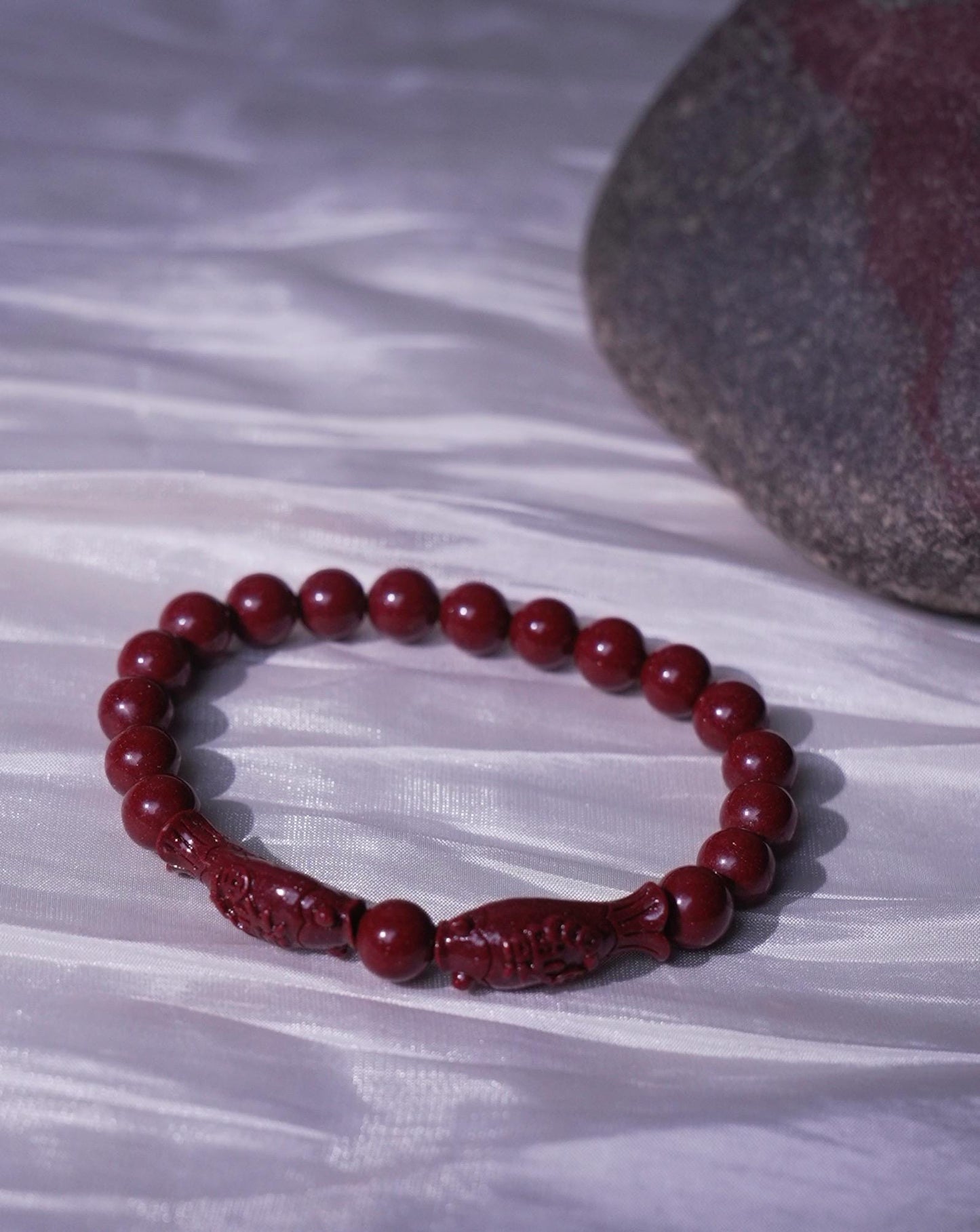 Handmade Red Cinnabar Bracelet • Natural Beaded Jewelry • Lucky Charm Spiritual Bracelet for Protection, Energy, Feng Shui & Healing Gift