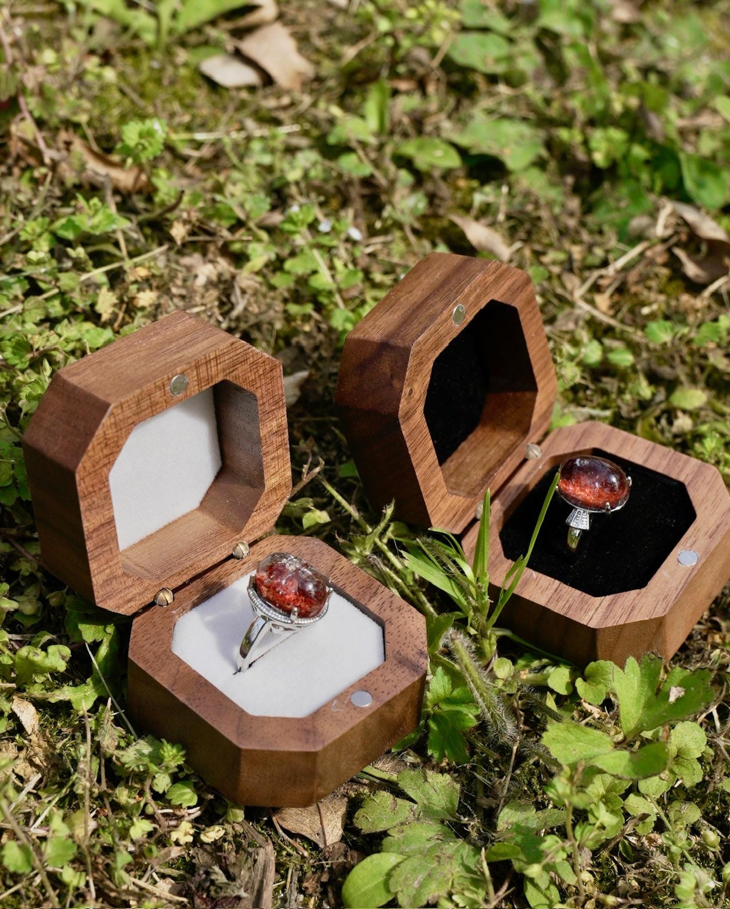 Adjustable Gemstone Ring • 925 Sterling Silver Statement Jewelry • Retro Boho Crystal Ring • Natural Healing Stone Ring for Women & Gift