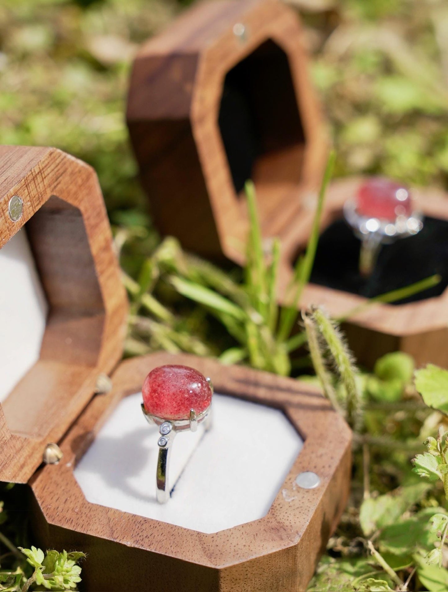 Adjustable Gemstone Ring • 925 Sterling Silver Statement Jewelry • Retro Boho Crystal Ring • Natural Healing Stone Ring for Women & Gift