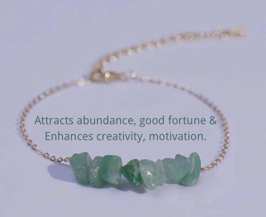 Citrine Crystal Bracelet • Raw Gemstone Jewelry • Natural Healing Stone • Gold Chain Bracelet for Abundance, Joy & Positive Energy