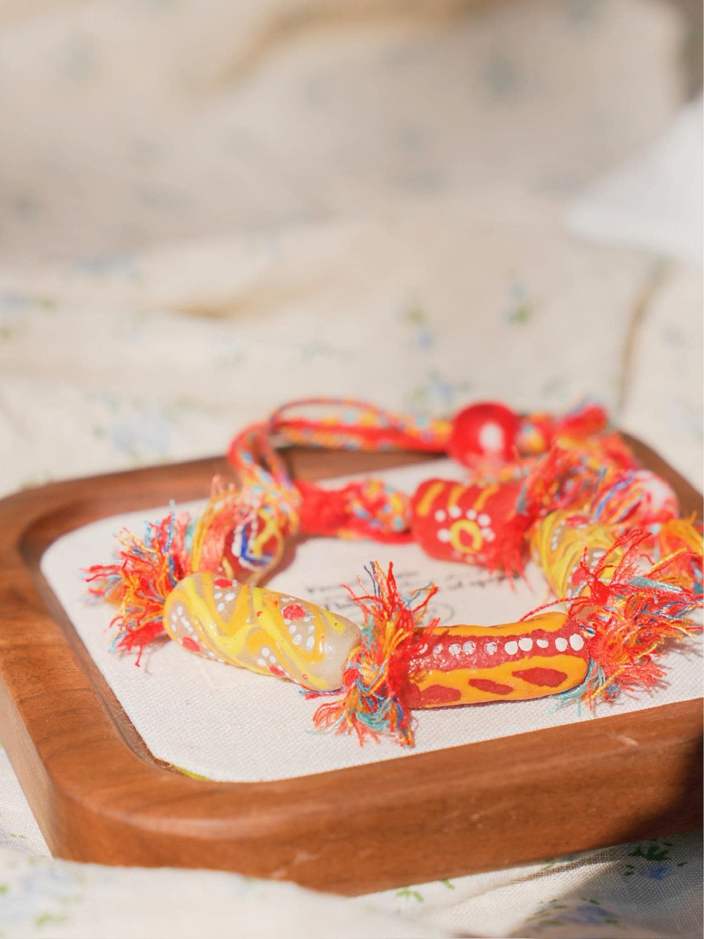 Hand-Painted Krobo Glass Bead Bracelet • African Tribal Jewelry • Colorful Boho Bracelet • Recycled Glass Beads • Fair Trade Gift