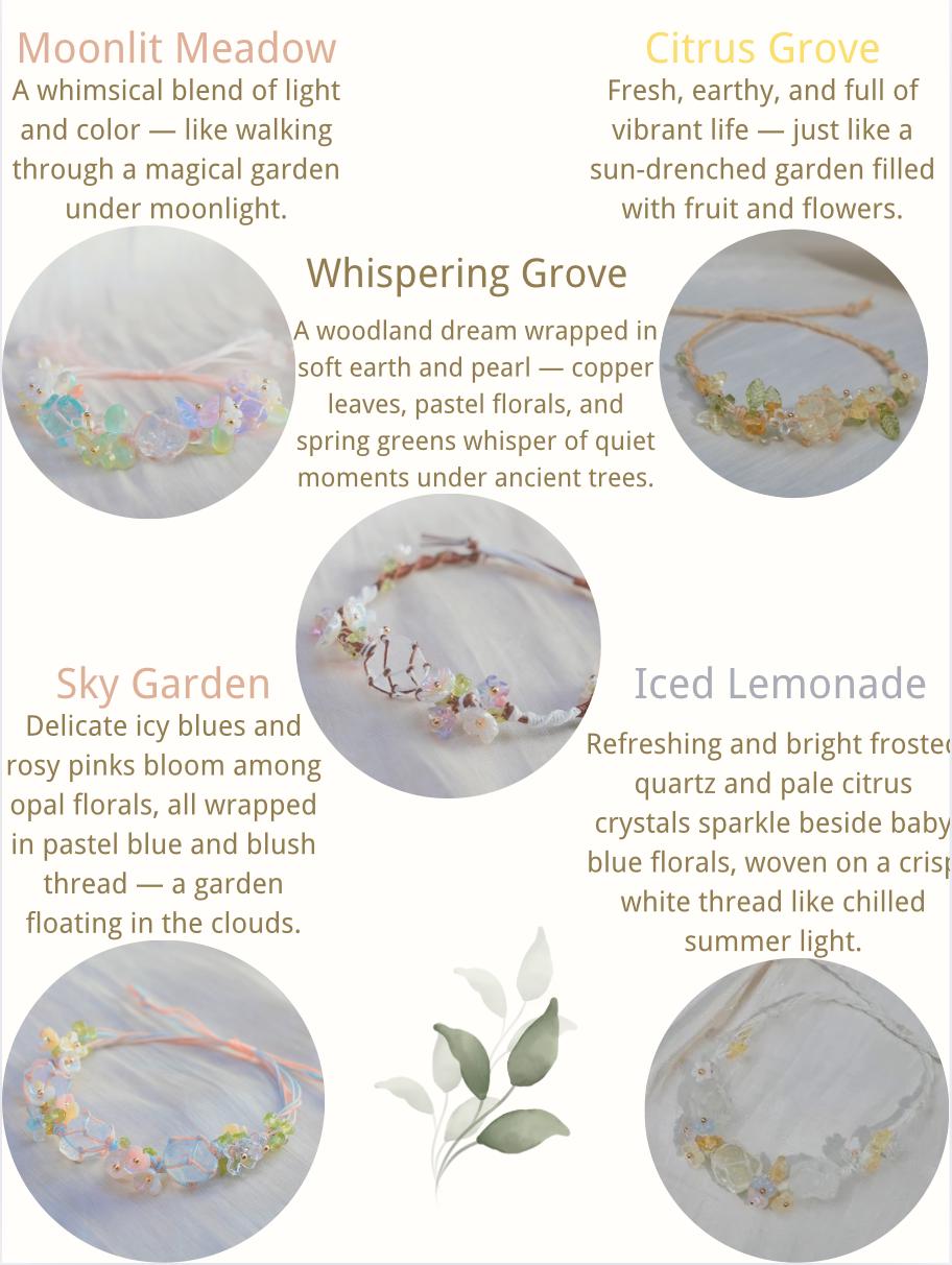 Macrame Crystal Bracelet • Boho Beaded Friendship Jewelry • Adjustable Handmade Cord Bracelet with Gemstone Chips & Leaf Accents