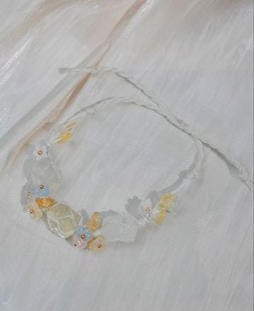 Macrame Crystal Bracelet • Boho Beaded Friendship Jewelry • Adjustable Handmade Cord Bracelet with Gemstone Chips & Leaf Accents