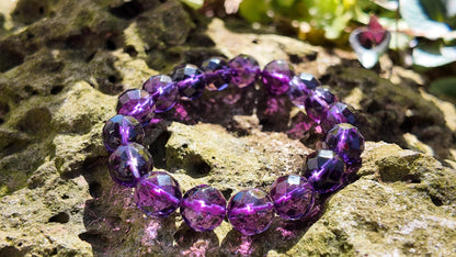 Faceted Amethyst Bracelet • February Birthstone Jewelry • Natural Purple Crystal Healing Bracelet • Spiritual Energy Stone Gift for Women