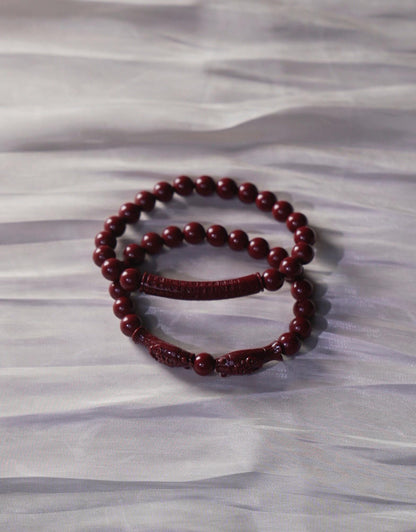 Handmade Red Cinnabar Bracelet • Natural Beaded Jewelry • Lucky Charm Spiritual Bracelet for Protection, Energy, Feng Shui & Healing Gift