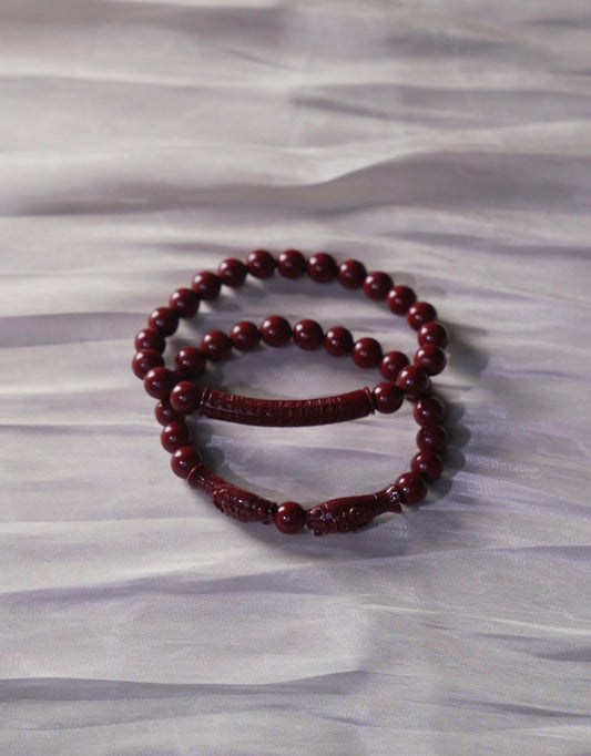 Handmade Red Cinnabar Bracelet • Natural Beaded Jewelry • Lucky Charm Spiritual Bracelet for Protection, Energy, Feng Shui & Healing Gift