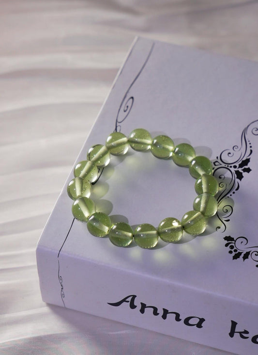 Green Crystal Beaded Bracelet • Natural Gemstone Jewelry • Handmade Healing Energy Bracelet for Balance, Prosperity, Protection & Gift