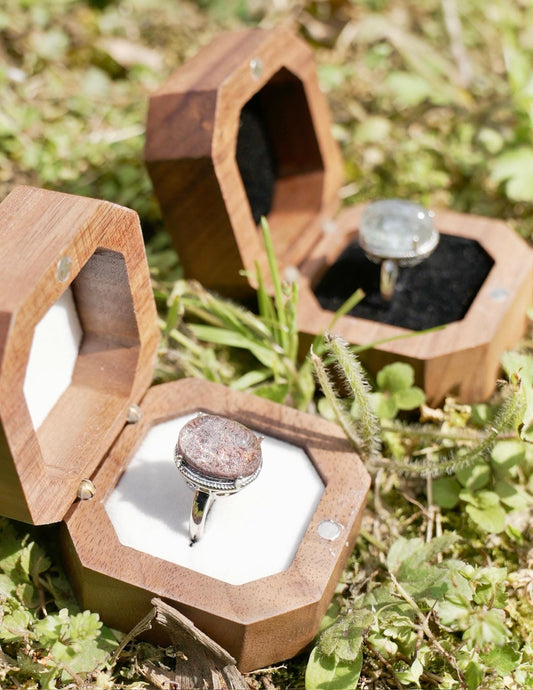 Adjustable Gemstone Ring • 925 Sterling Silver Statement Jewelry • Retro Boho Crystal Ring • Natural Healing Stone Ring for Women & Gift