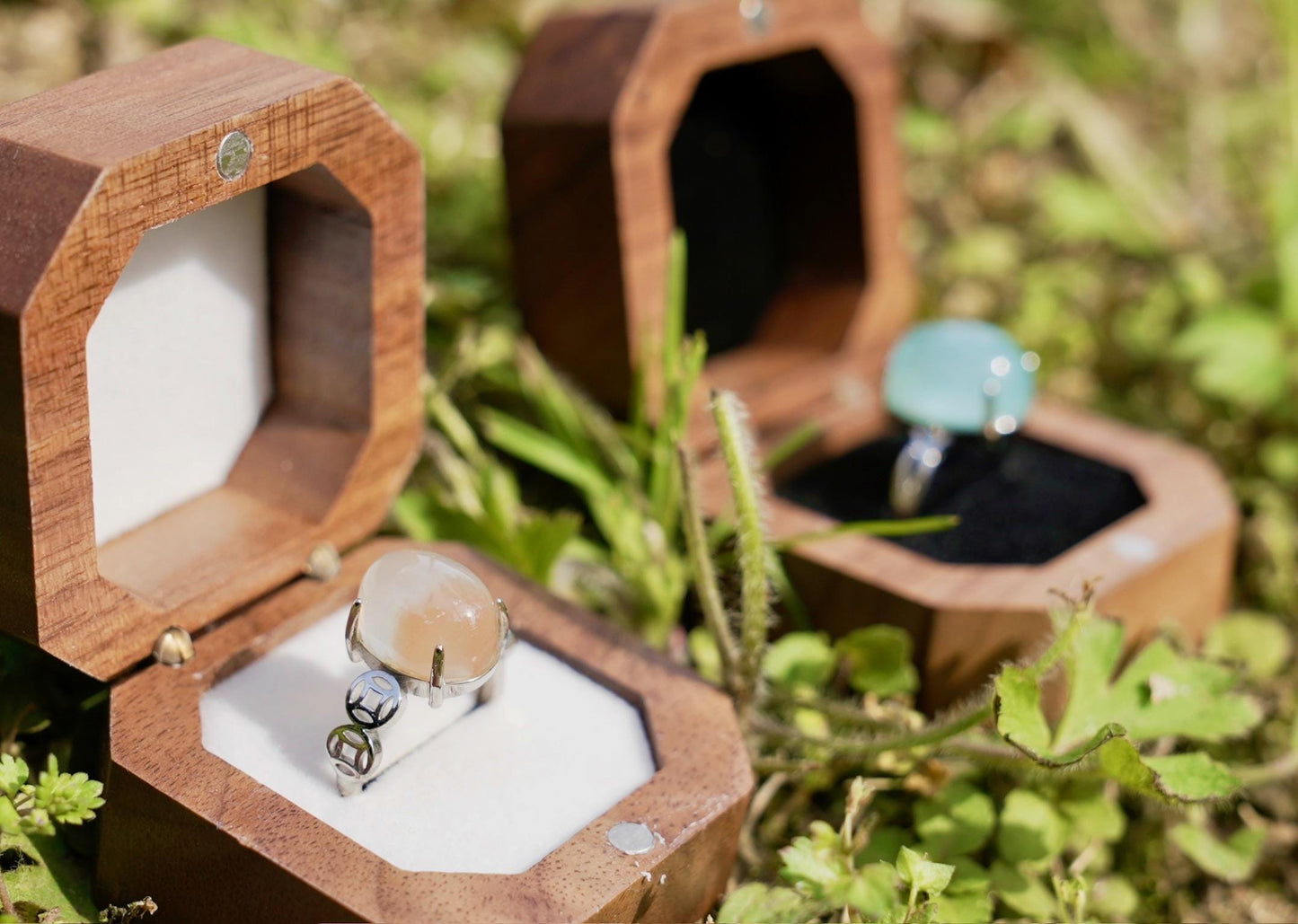 Adjustable Gemstone Ring • 925 Sterling Silver Statement Jewelry • Retro Boho Crystal Ring • Natural Healing Stone Ring for Women & Gift