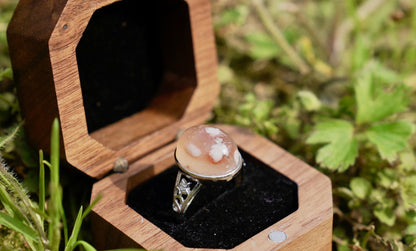 Adjustable Gemstone Ring • 925 Sterling Silver Statement Jewelry • Retro Boho Crystal Ring • Natural Healing Stone Ring for Women & Gift