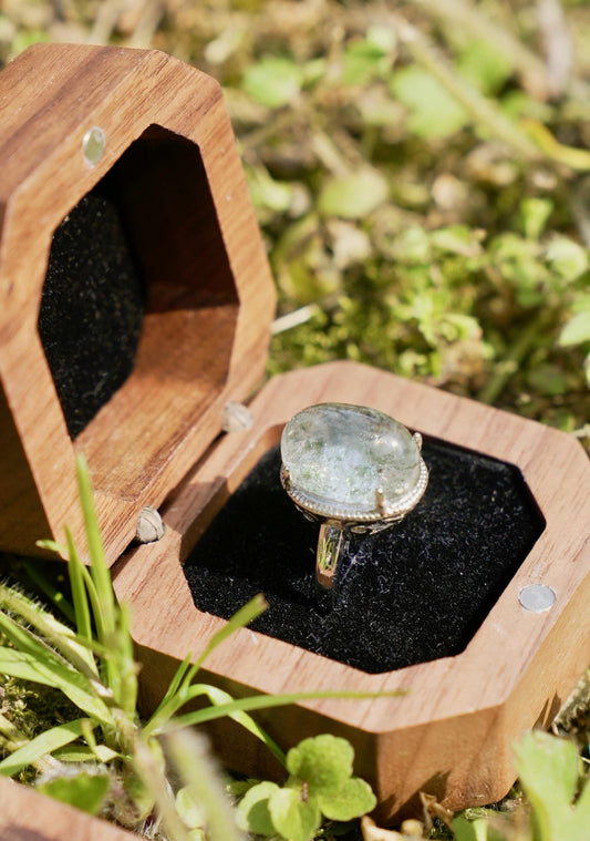 Adjustable Aquamarine 925 Sterling Silver Ring - March Birthstone