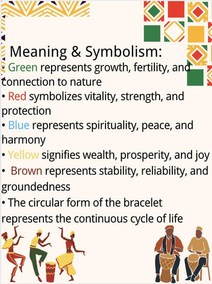 Hand-Painted Krobo Glass Bead Bracelet • African Tribal Jewelry • Colorful Boho Bracelet • Recycled Glass Beads • Fair Trade Gift