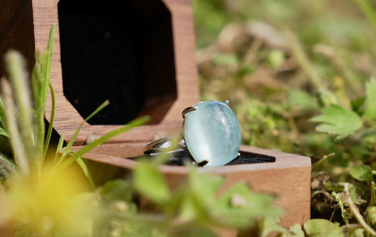 Moonstone Ring • Adjustable 925 Sterling Silver Ring • Natural June Birthstone Jewelry • Healing Crystal Ring • Gift for Her
