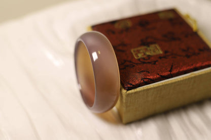 Polished Brown Agate Bangle Bracelet: Gemstone Statement Jewelry