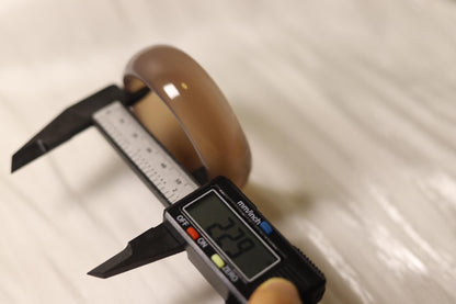 Polished Brown Agate Bangle Bracelet: Gemstone Statement Jewelry