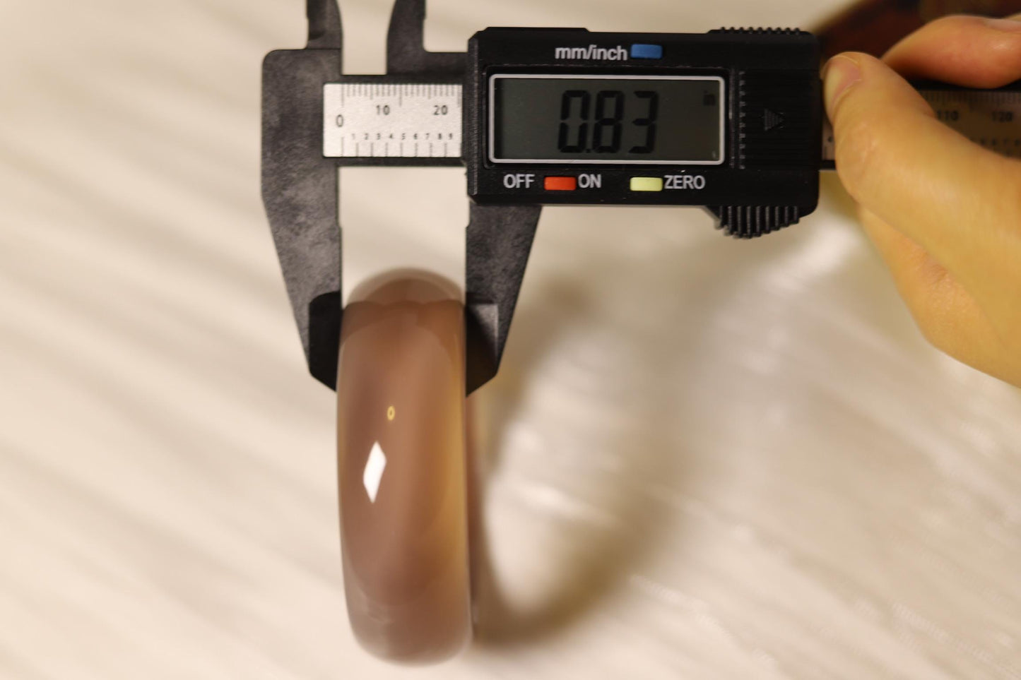 Polished Brown Agate Bangle Bracelet: Gemstone Statement Jewelry