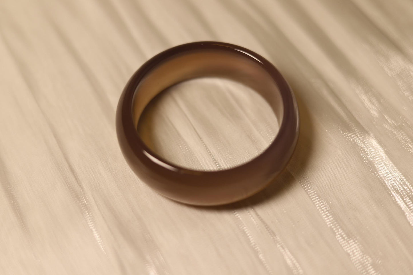 Polished Brown Agate Bangle Bracelet: Gemstone Statement Jewelry