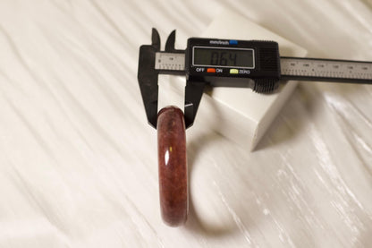 Red-Brown Crystal Bangle Bracelet: Minimalist Gemstone Statement Jewelry