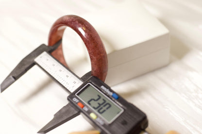 Red-Brown Crystal Bangle Bracelet: Minimalist Gemstone Statement Jewelry