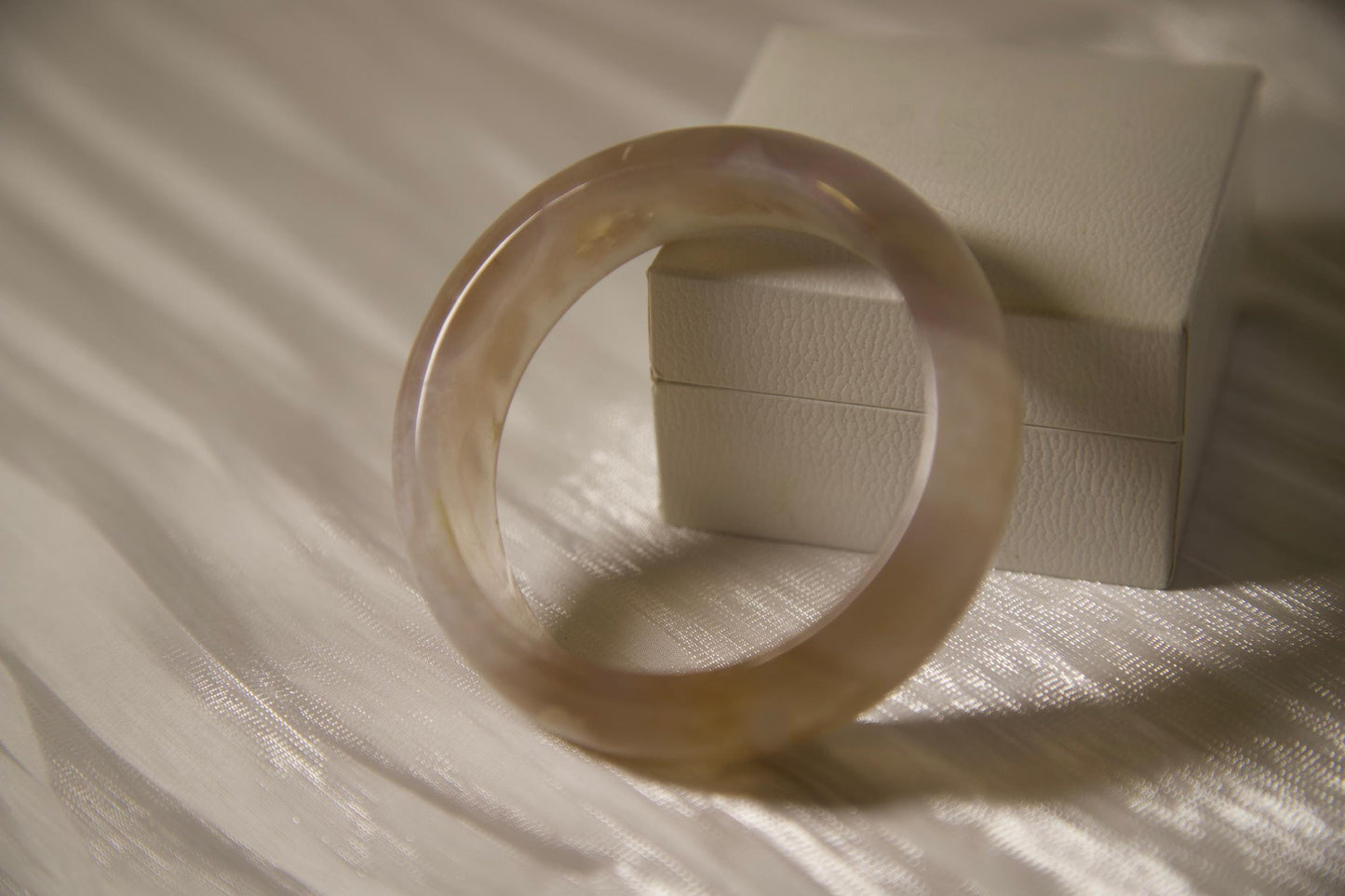 Chunky Agate Bangle Bracelet: Handmade Stone Jewelry, Cloudy Crystal