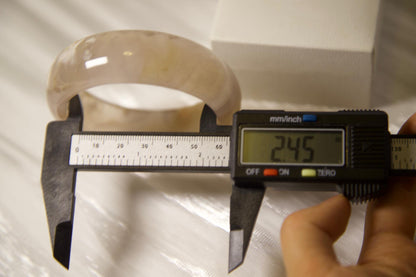 Chunky Agate Bangle Bracelet: Handmade Stone Jewelry, Cloudy Crystal