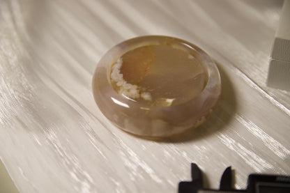 Chunky Agate Bangle Bracelet: Handmade Stone Jewelry, Cloudy Crystal