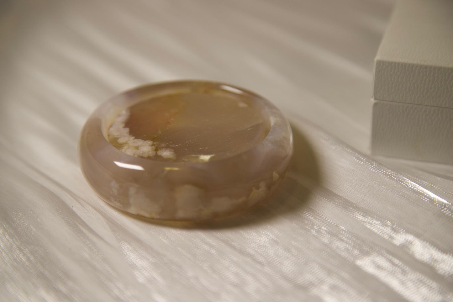 Chunky Agate Bangle Bracelet: Handmade Stone Jewelry, Cloudy Crystal