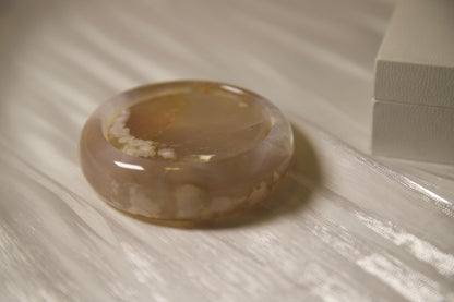 Chunky Agate Bangle Bracelet: Handmade Stone Jewelry, Cloudy Crystal