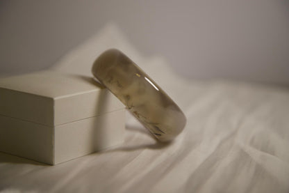 Flower Agate Bangle: Polished Stone Bracelet, Natural Crystal Jewelry