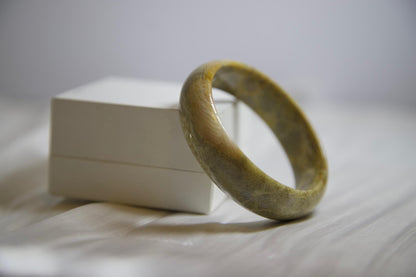 Natural Agate Bangle Bracelet: Earthy Gemstone Jewelry, 2.3" Inner Diameter