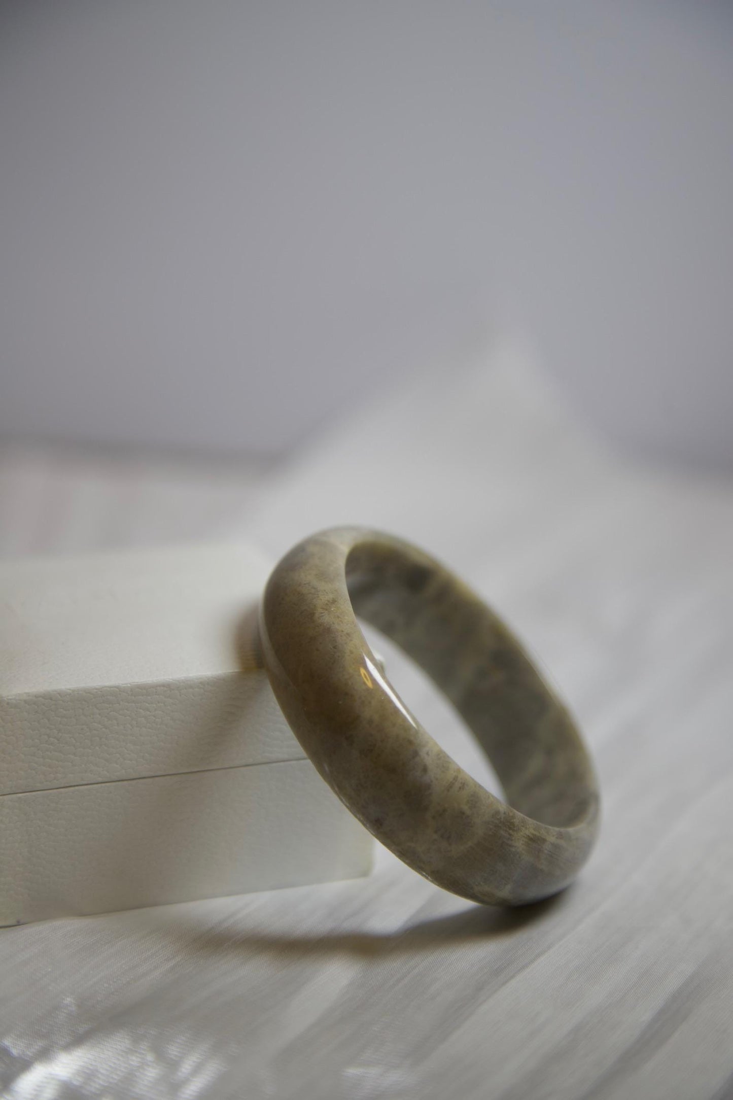 Fossil Coral Stone Bangle: Polished Statement Bracelet, Natural Earth Tones
