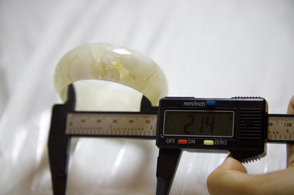 Natural Jadeite Bangle Bracelet: Pale Green Gemstone Jewelry (2.44 inch Diameter