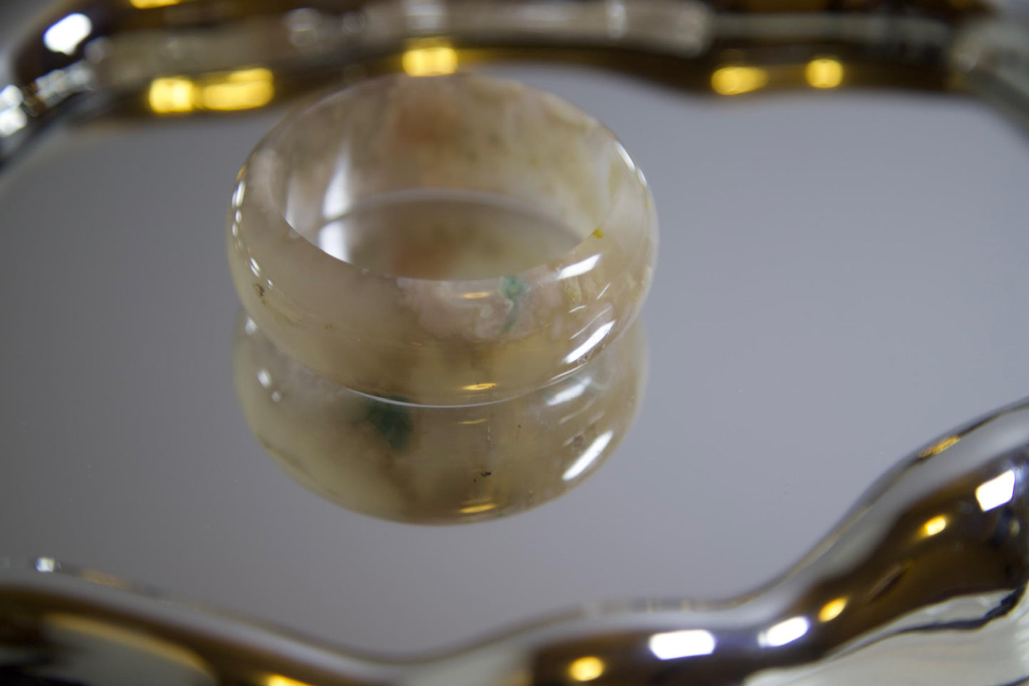 Flower Agate Bangle: Polished Healing Crystal Bracelet, Boho Jewelry