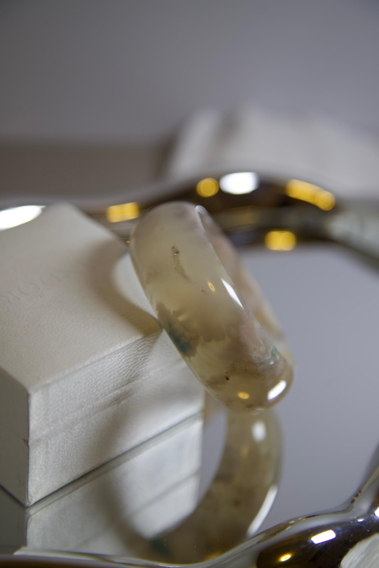 Flower Agate Bangle: Polished Healing Crystal Bracelet, Boho Jewelry