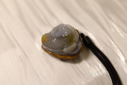 Hand-Carved Agate Frog Pendant Necklace • Lucky Money Toad Amulet • Natural Crystal Healing Jewelry • Feng Shui Wealth & Protection Charm