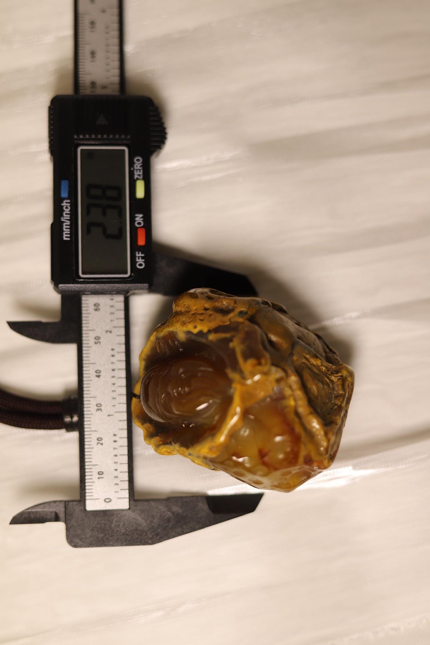 Hand-Carved Agate Pendant: Rustic Brown Sculpture, Polished Interior