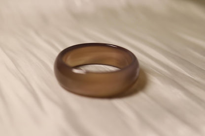 Polished Brown Agate Bangle Bracelet: Gemstone Statement Jewelry