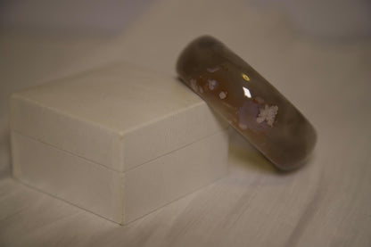 Flower Agate Bangle: Polished Stone Bracelet, Natural Crystal Jewelry