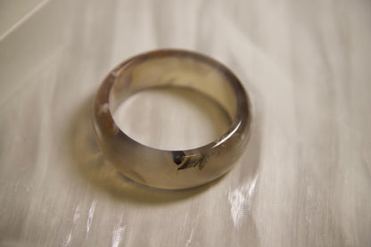 Flower Agate Bangle: Polished Stone Bracelet, Natural Crystal Jewelry