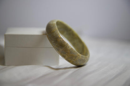 Natural Agate Bangle Bracelet: Earthy Gemstone Jewelry, 2.3" Inner Diameter