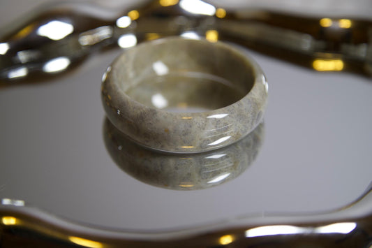 Fossil Coral Stone Bangle: Polished Statement Bracelet, Natural Earth Tones