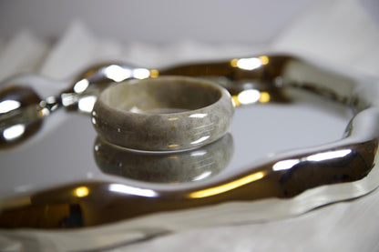 Fossil Coral Stone Bangle: Polished Statement Bracelet, Natural Earth Tones