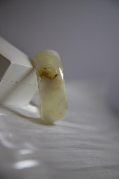 Natural Jadeite Bangle Bracelet: Pale Green Gemstone Jewelry (2.44 inch Diameter