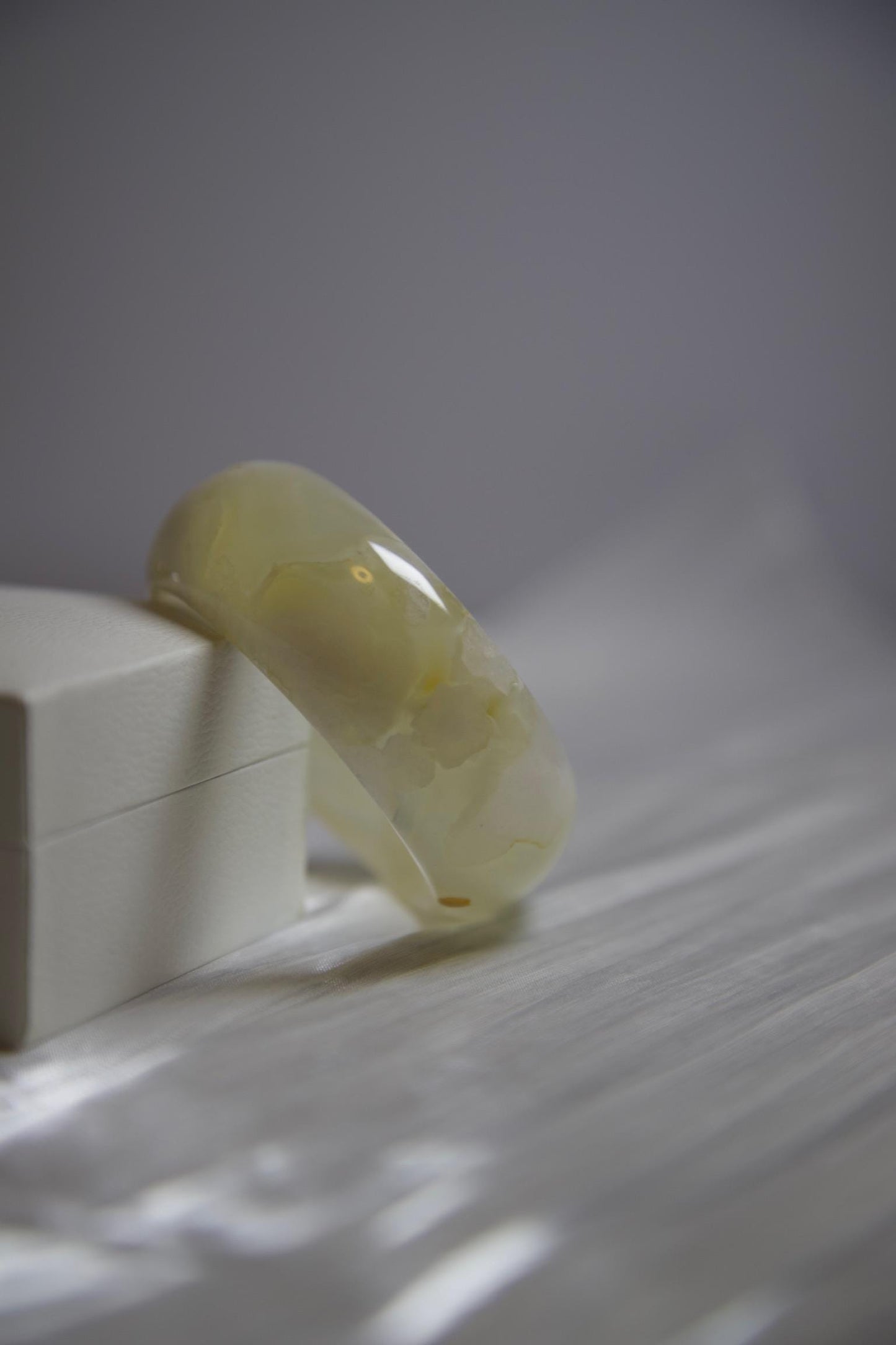 Natural Jadeite Bangle Bracelet: Pale Green Gemstone Jewelry (2.44 inch Diameter